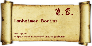 Manheimer Borisz névjegykártya
